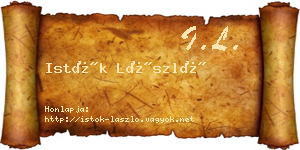 Istók László névjegykártya